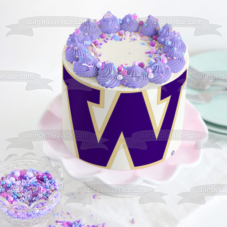 University of Washington Huskies Logo Edible Cake Topper Image ABPID27271