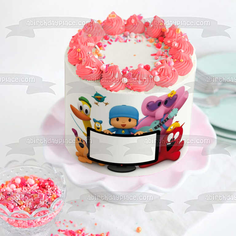 Pocoyo Pato Elly Loula Sleepy Bird Octopus Caterpillar Edible Cake Topper Image Frame ABPID27293