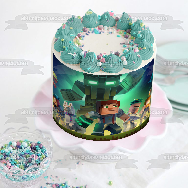Minecraft Story Mode Season Two Assorted Skins Edible Cake Topper Image ABPID27294