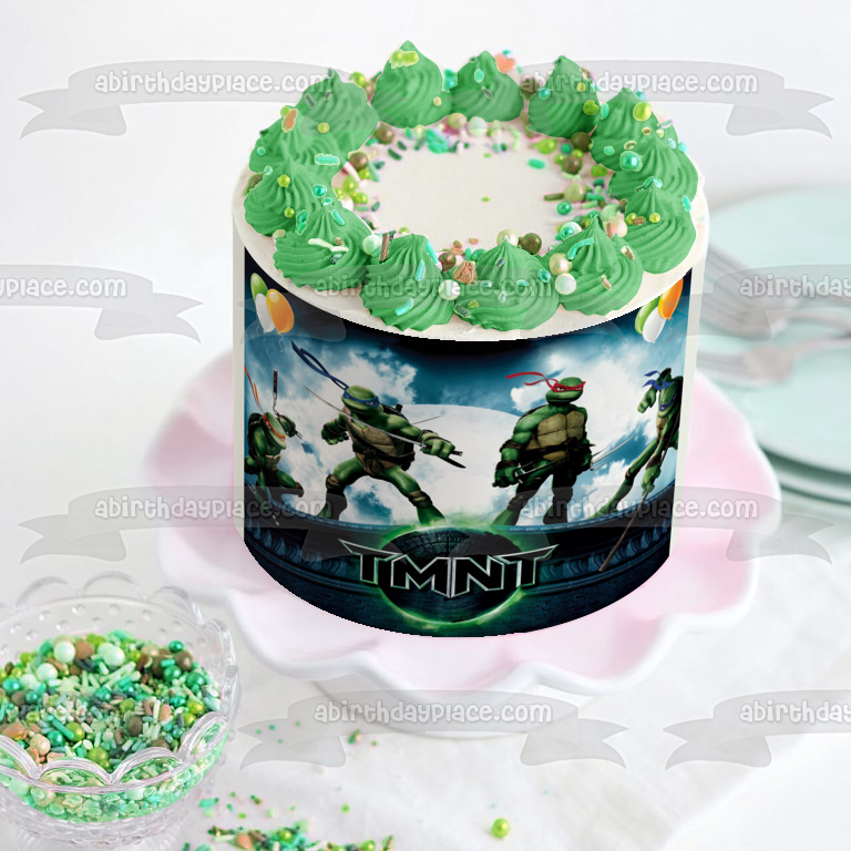 Teenage Mutant Ninja Turtles Donatello Michaelangelo Leonardo Raphael Tmnt Weapons Party Balloons Edible Cake Topper Image ABPID27816