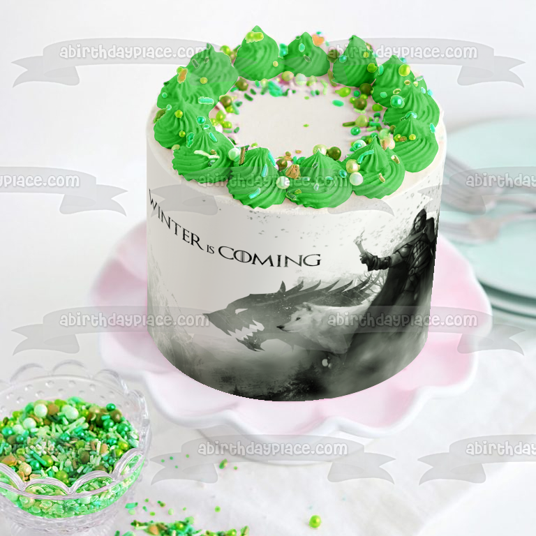 Imagen de decoración comestible para tarta de Juego de Tronos: Se acerca el invierno ABPID27818