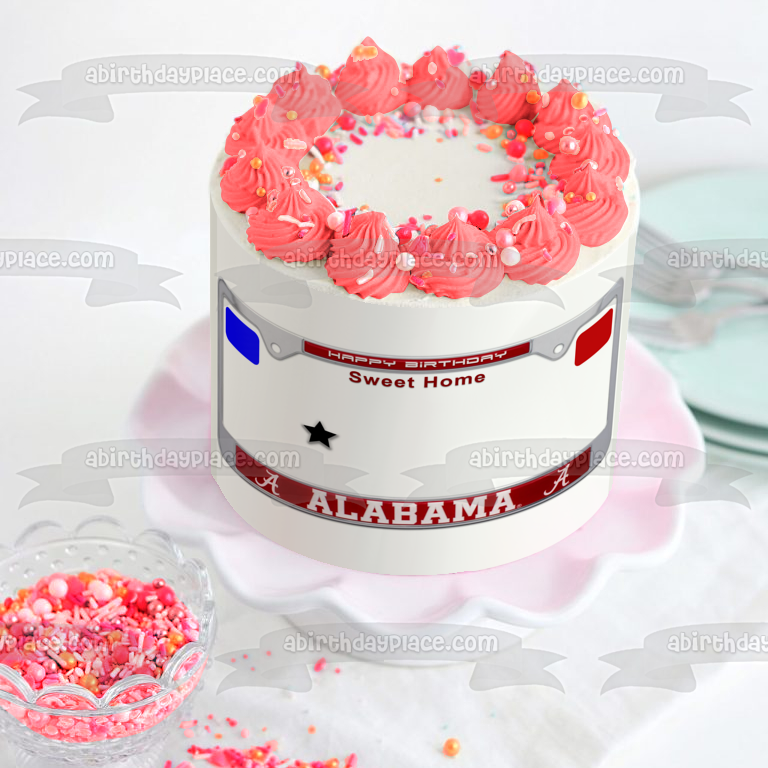 Sweet Home Alabama License Plate Edible Cake Topper Image ABPID56306