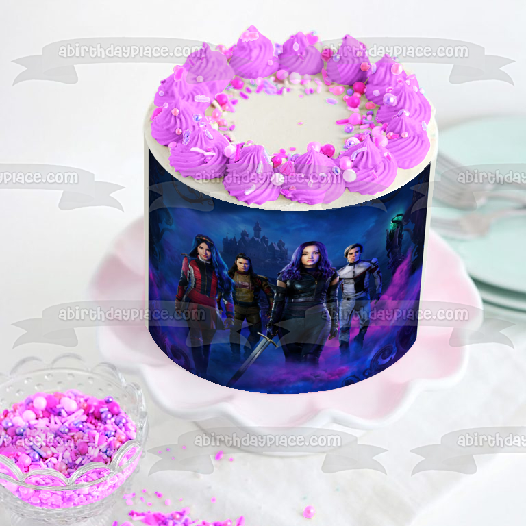 Descendants 3 Mal Evie Carlos Gil Edible Cake Topper Image ABPID56308