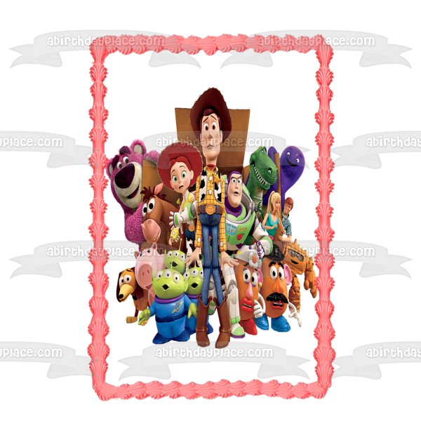 Toy Story Woody Buzz Lightyear Sr. Potato Head Sra. Potato Head Bo Peep Rex Hamm Adorno comestible para tarta Imagen ABPID49915