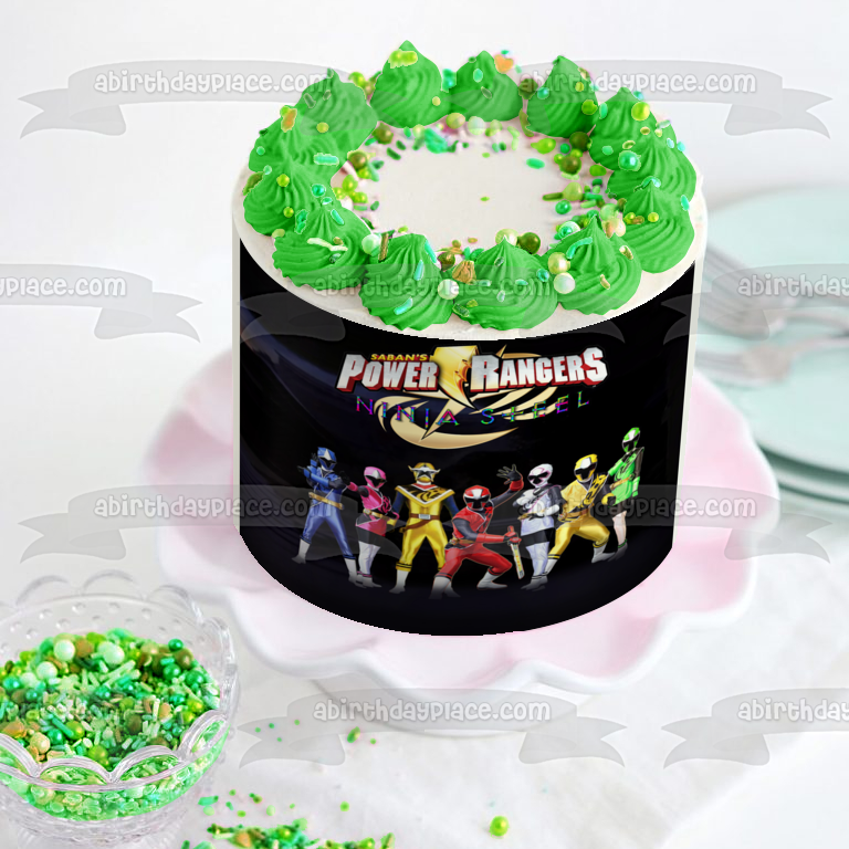Power Rangers Ninja Steel Brody Romero Preston Tien Calvin Maxxwell Edible Cake Topper Image ABPID49726