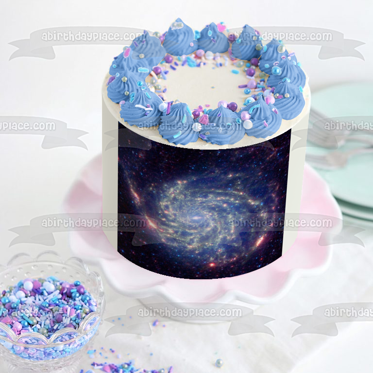Imagen comestible para tarta con diseño de molinete de galaxia, constelación de la Osa Mayor, ABPID50301