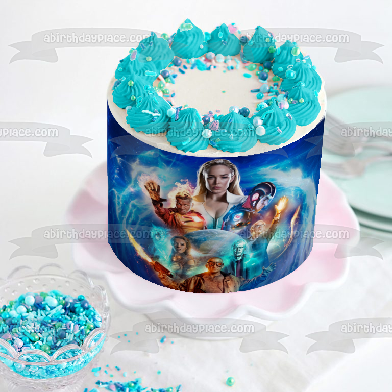 DC Legends of Tomorrow Atom White Canary Firestorm Captain Cold Heat Wave Hawkgirl Edible Cake Topper Image ABPID50329
