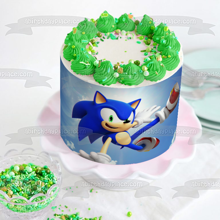 Sonic the Hedgehog Edible Cake Topper Image ABPID50395