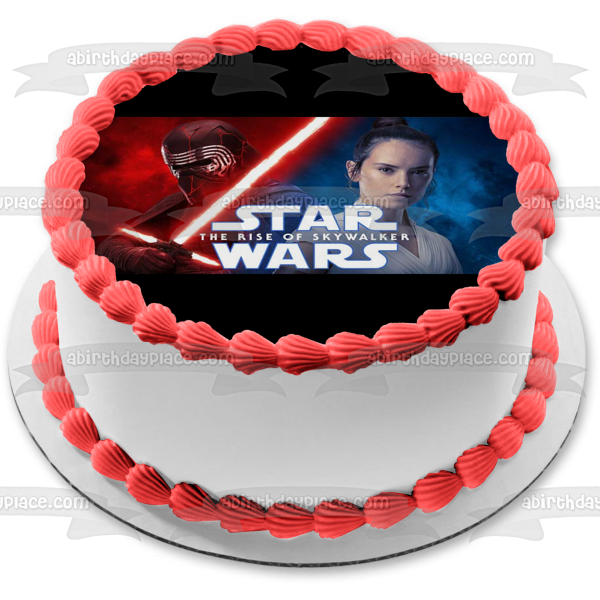 Star Wars the Rise of Skywalker Rey and Kylo Ren Edible Cake Topper Image ABPID50493