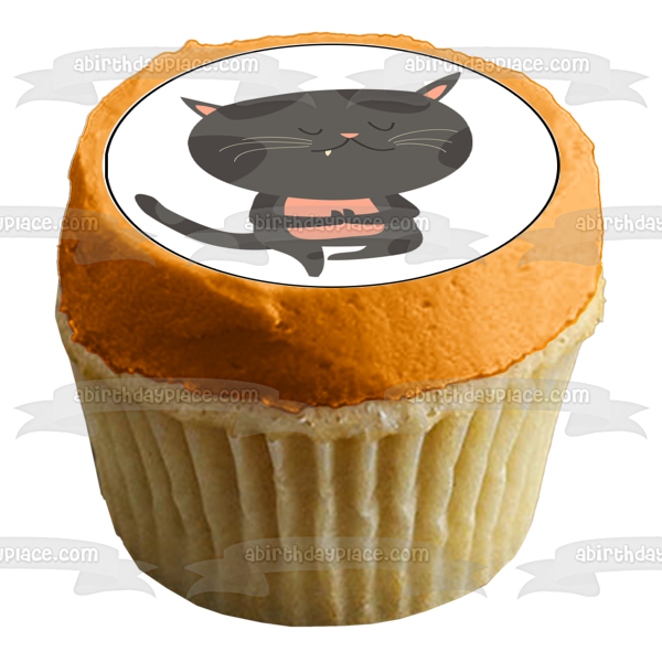 Yoga Cats Namaste Cartoon Illustration Edible Cupcake Topper Images ABPID56375