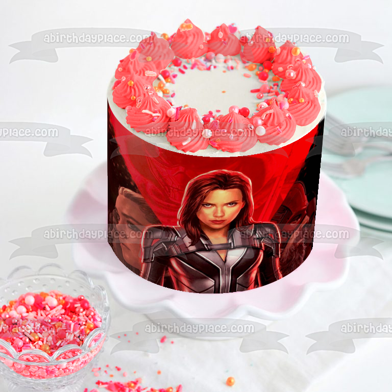 Marvel Black Widow Yelena Belova Red Guardian Melina Edible Cake Topper Image ABPID50771