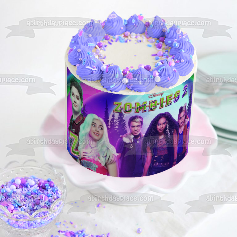 Disney Zombies 2 Cast Poster Edible Cake Topper Image ABPID51031