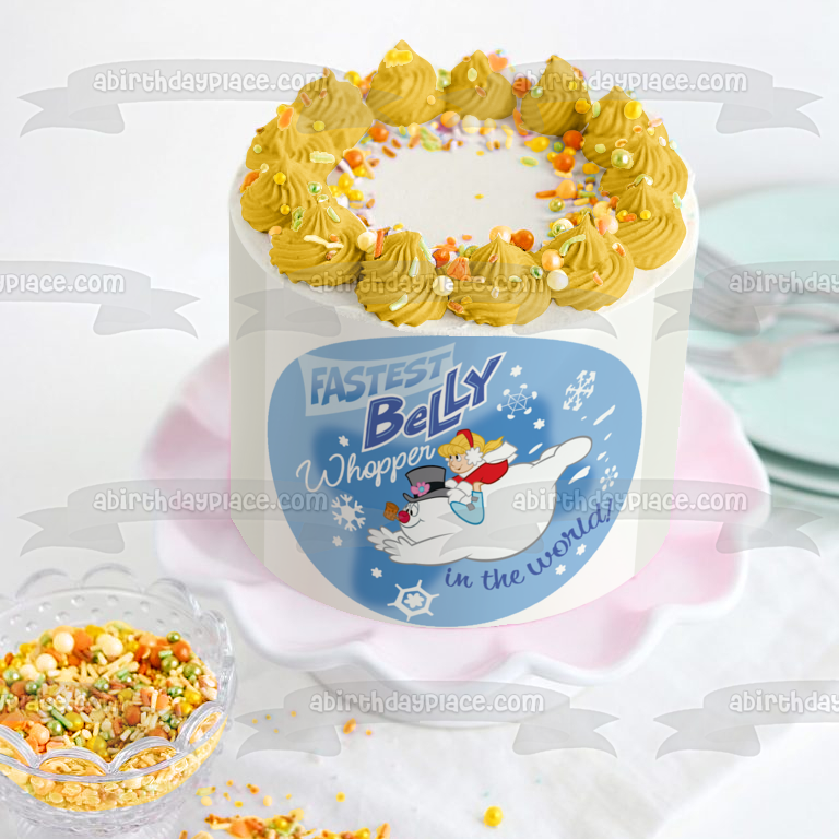 Frosty y Karen, el Belly Whopper más rápido del mundo, adorno comestible para tarta, imagen ABPID50802