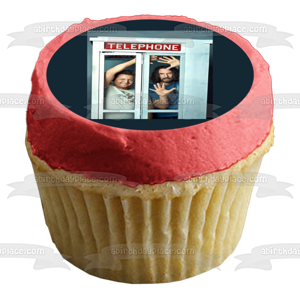 Bill y Ted 3 se enfrentan al cartel de la película musical Bill cabina telefónica decoración comestible para tarta imagen ABPID51047