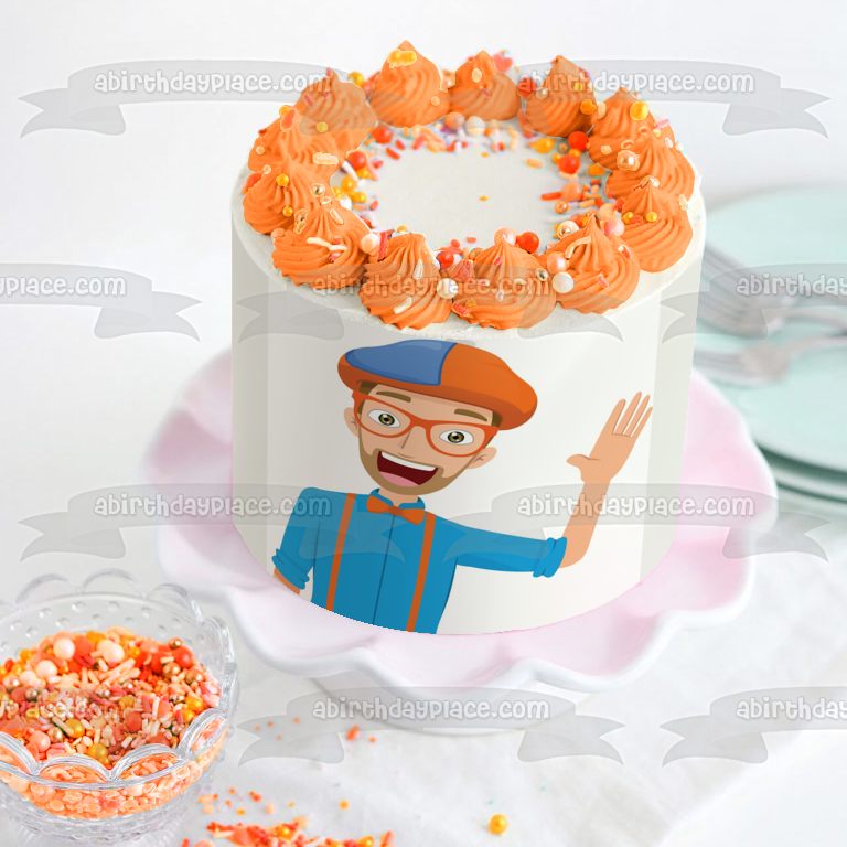 Blippi Youtube Youtuber Bowtie Edible Cake Topper Image ABPID50825