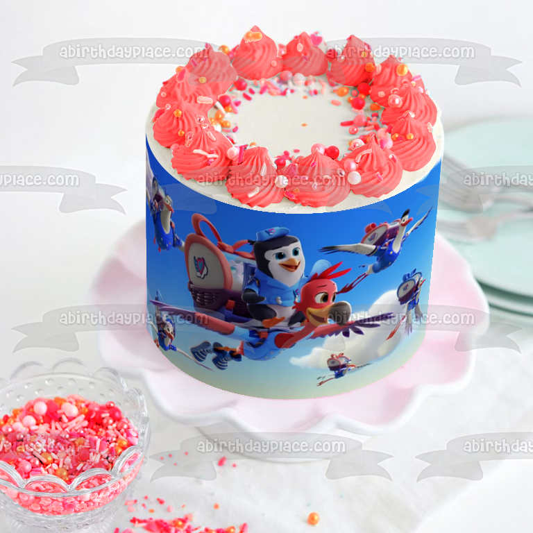 Servicio de Transporte Tots Tiny Ones T.Ot.S. Disney Junior Freddy el Flamenco Pip el Pingüino Junior Flyers Adorno comestible para tarta Imagen ABPID51079