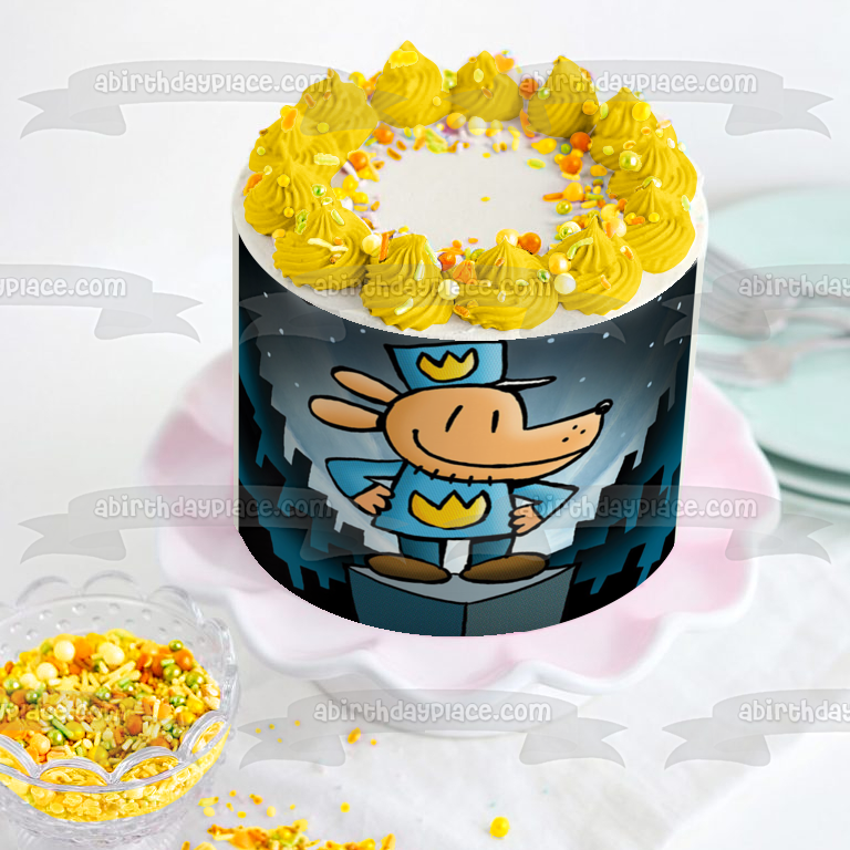 Dog Man Police Officer Original Book Cover Edible Cake Topper Image ABPID51083