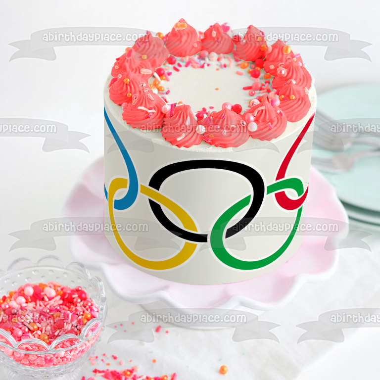 Olympic Rings Logo Summer Winter Edible Cake Topper Image ABPID50903