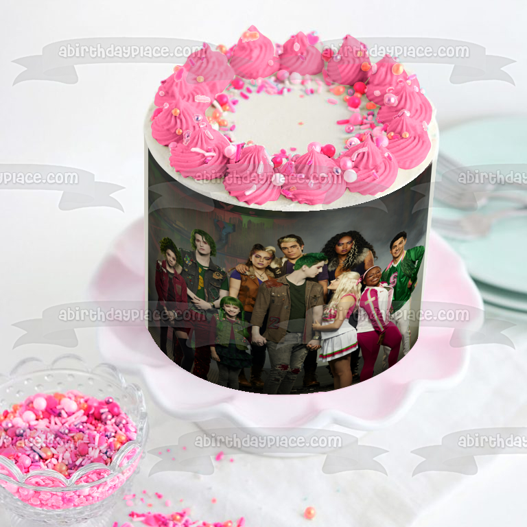 Disney Zombies 2 Seabrook High School Addison Zed Bucky Bonzo Eliza Zoey Bree Edible Cake Topper Image ABPID50939