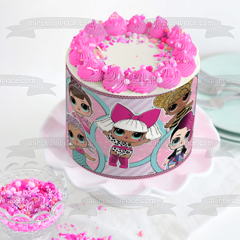 LOL Surprise Queen Bee Rocker Splash Queen Fancy Diva Decoración comestible para tarta Imagen ABPID50954
