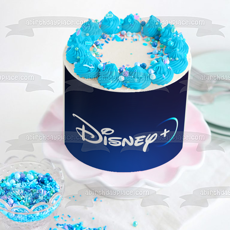 Adorno comestible para tarta con el logotipo de Disney Plus + Imagen ABPID51308