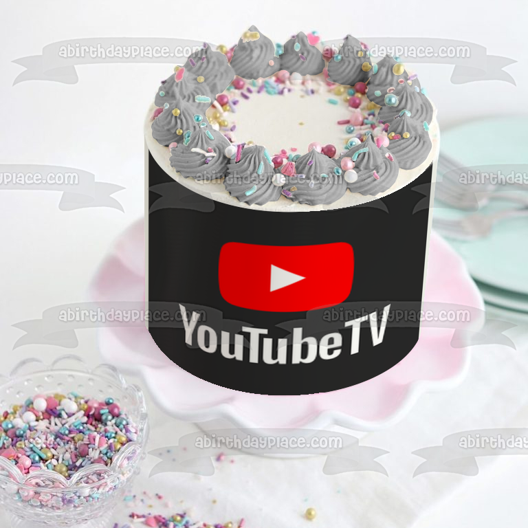 Youtube TV Logo Edible Cake Topper Image ABPID51314