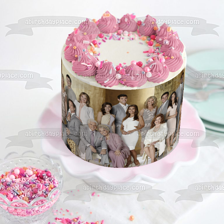 Días de nuestras vidas Elenco Dr. Marlena Evans Abe Carver Hope Williams Brady Julie Williams Doug Williams Decoración comestible para tarta Imagen ABPID51256