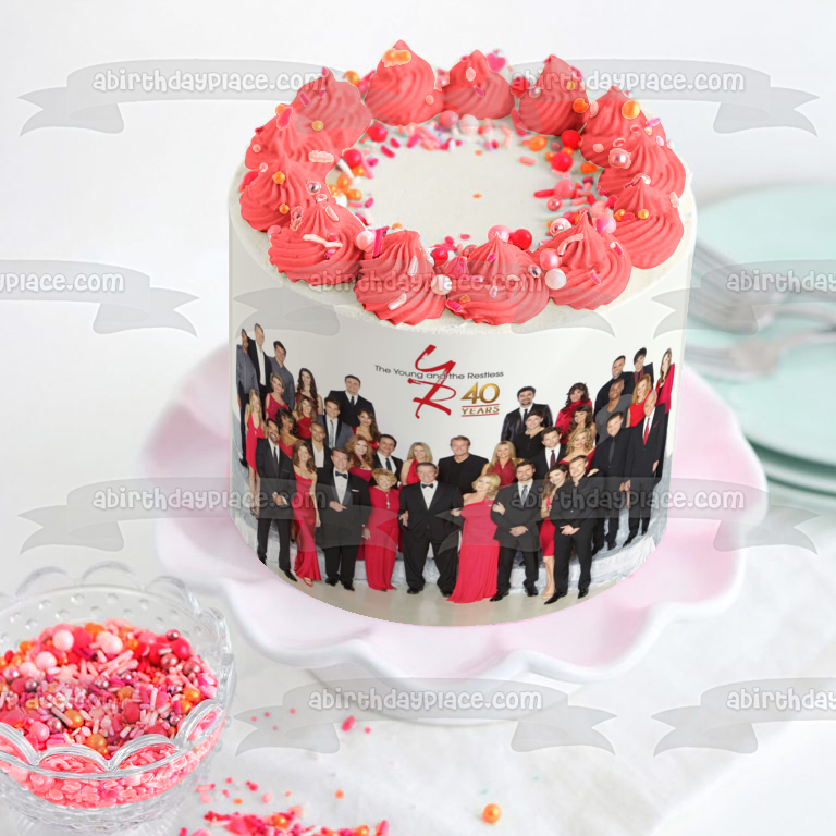 The Young and the Restless Cast Jack Abbott Nicholas Newman Devon Hamilton Avery Bailey Clark Chloe Mitchell Edible Cake Topper Image ABPID51263