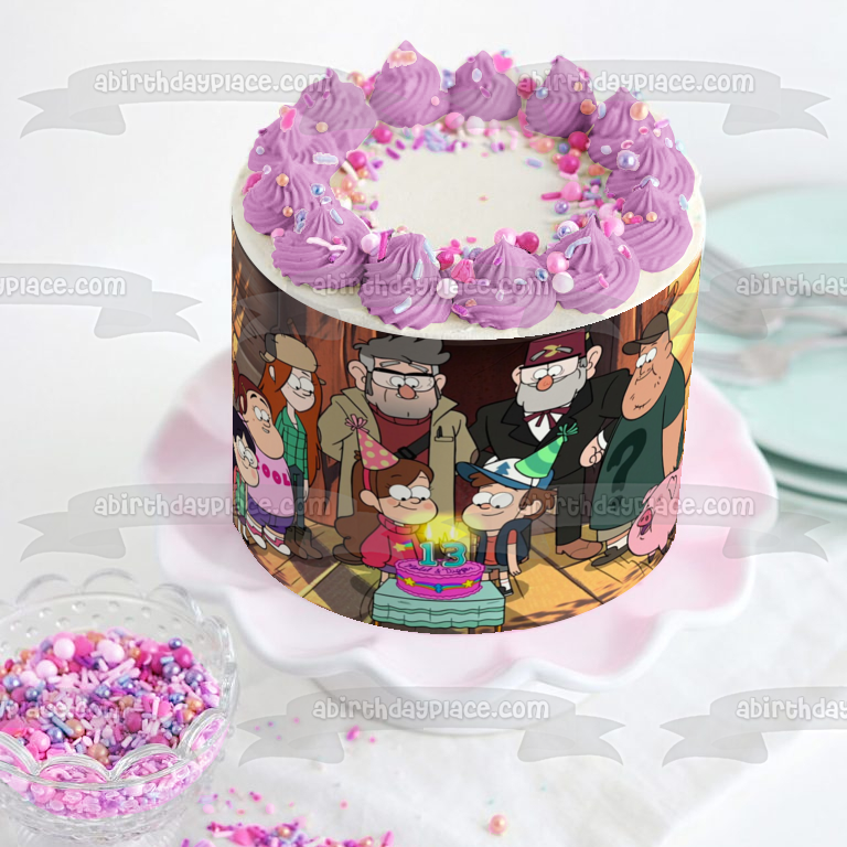Gravity Falls Dipper and Mable's 13 Birthday Party Edible Cake Topper Image ABPID51408