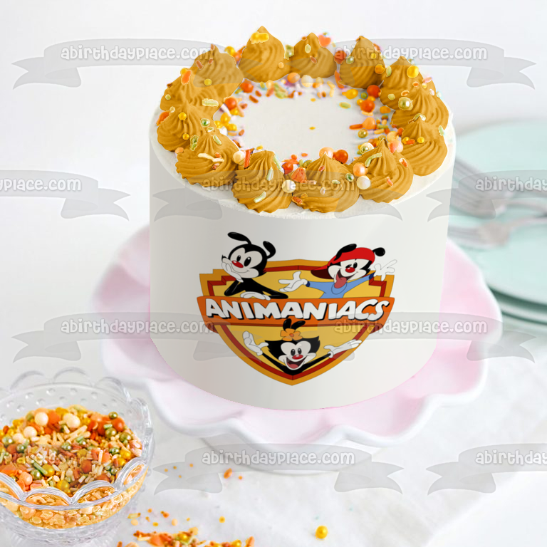 Animaniacs Warner Brother's Logo Yakko Warner/Pinky, Wakko Warner Dot Warner Edible Cake Topper Image ABPID51414