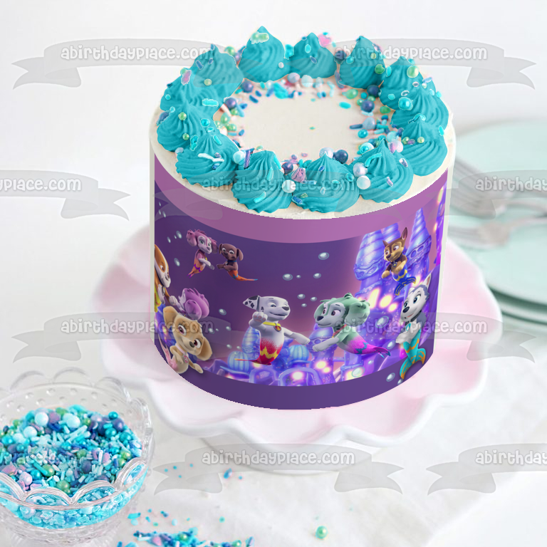 Paw Patrol Merpups personalizable Ryder Skye Chase Marshall Rocky y Rubble adorno comestible para tarta imagen ABPID56401