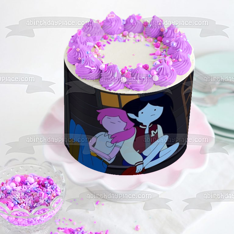 Adventure Time Finale Princess Bubblegum Marceline the Vampire Edible Cake Topper Image ABPID51292