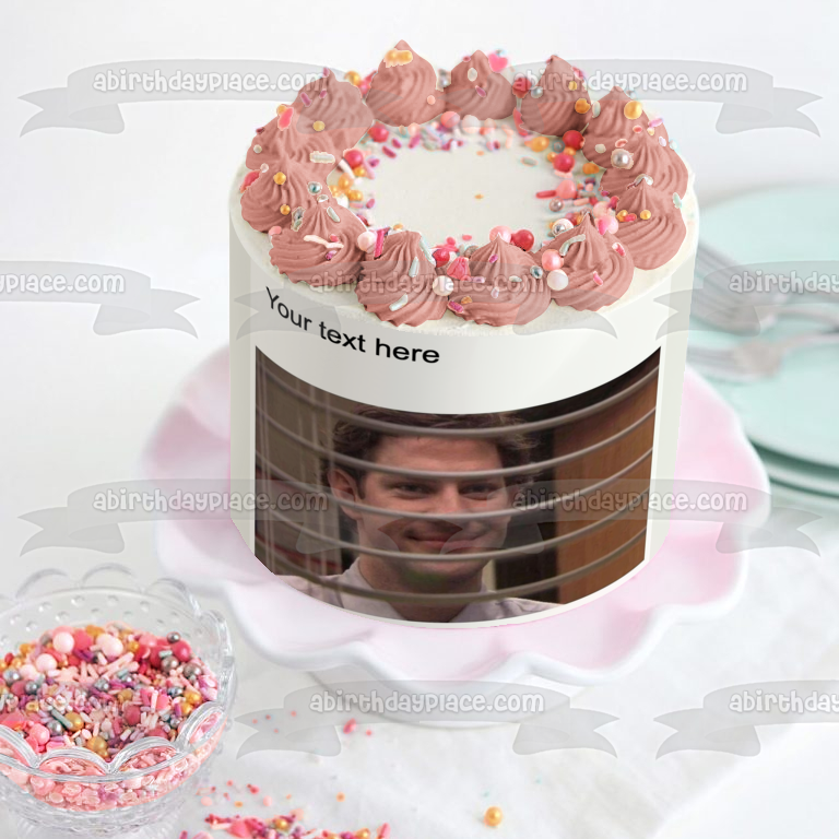 Meme the Office Jim Halpert Personalize Your Own Text Edible Cake Topper Image ABPID51465