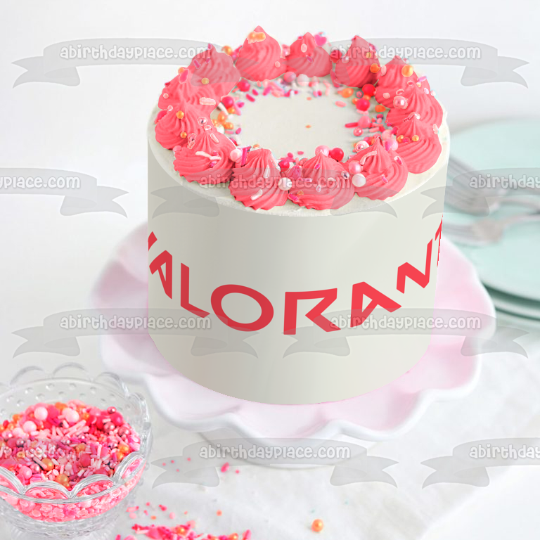 Valorant Game Logo Edible Cake Topper Image ABPID51724