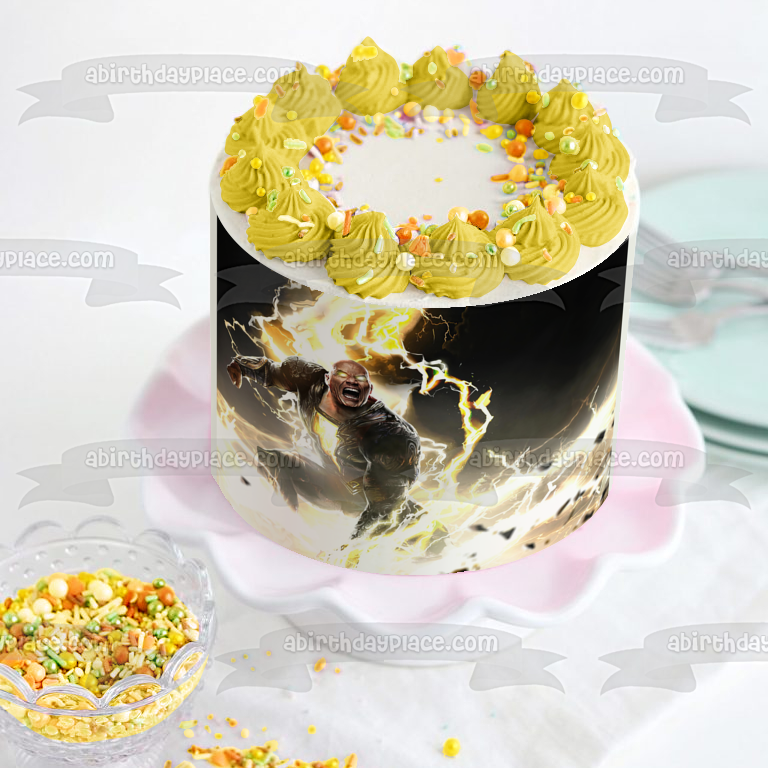 DC Comics Black Adam Power Pose Edible Cake Topper Image ABPID56408