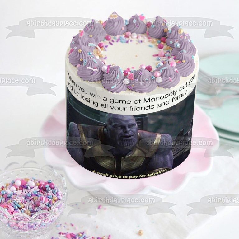 Imagen comestible para decoración de tarta Monopoly ganadora de meme ABPID51487