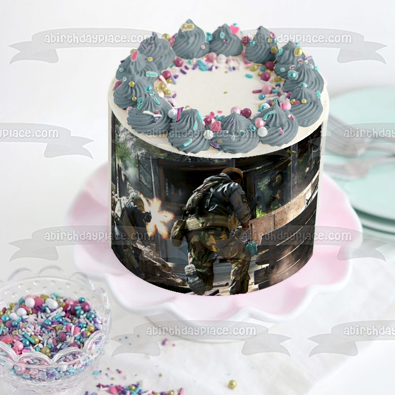 Imagen comestible para decoración de tarta de Call of Duty: Modern Warfare Gunfight 3 ABPID51746