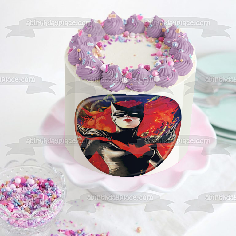Batwoman Round Edible Cake Topper Image ABPID51759