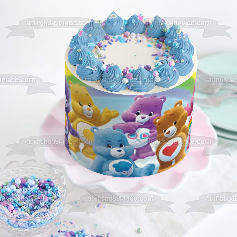 Care Bears and Cousins Funshine Bear Grumpy Bear Share Bear Harmony Bear Edible Cake Topper Image ABPID52007