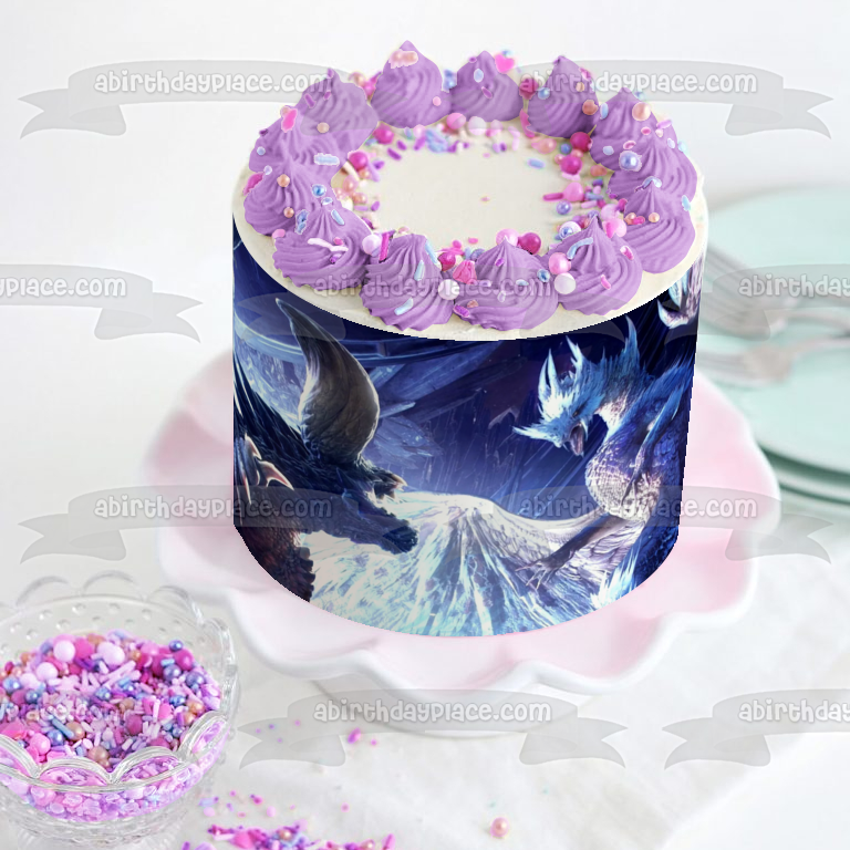Monster Hunter World: Iceborne Beotodus Banbaro Nargacuga Imagen comestible para decoración de tarta ABPID51870