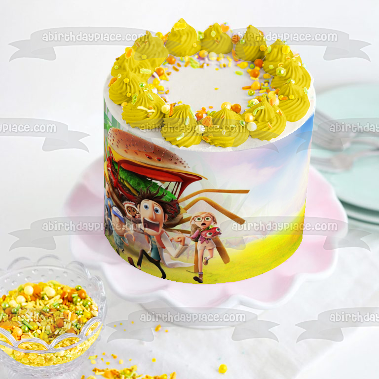 Cloudy with a Chance of Meatballs 2 Flint Sam Barry Brent Earl Tim Manny Edible Cake Topper Image ABPID52050