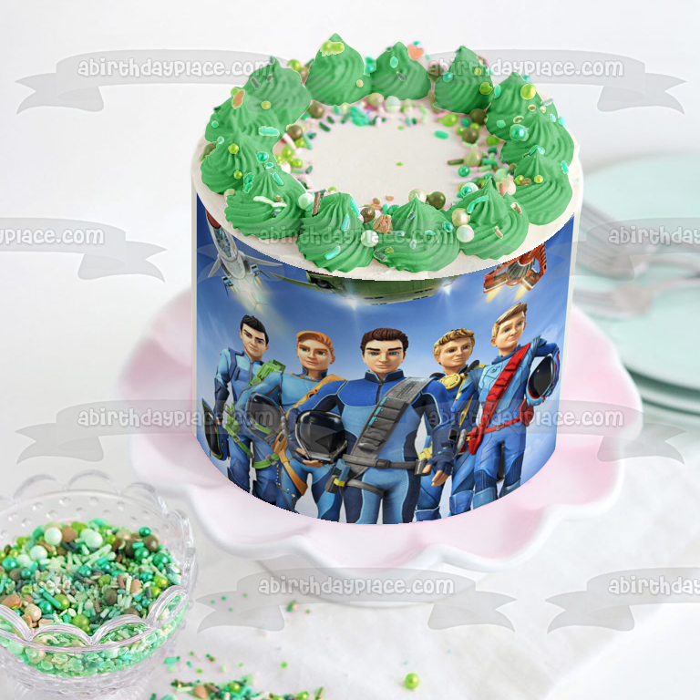 Thunderbirds Are Go Virgil Gordon Scott Alan John Edible Cake Topper Image ABPID52095