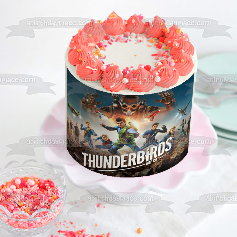 Thunderbirds Are Govirgil Gordon Scott Alan John Kayo Lady Penelope Edible Cake Topper Image ABPID52096
