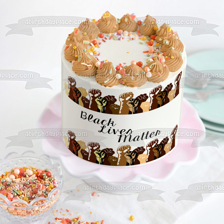 Black Lives Matter Multicultural Allies Edible Cake Topper Image Strips ABPID51975