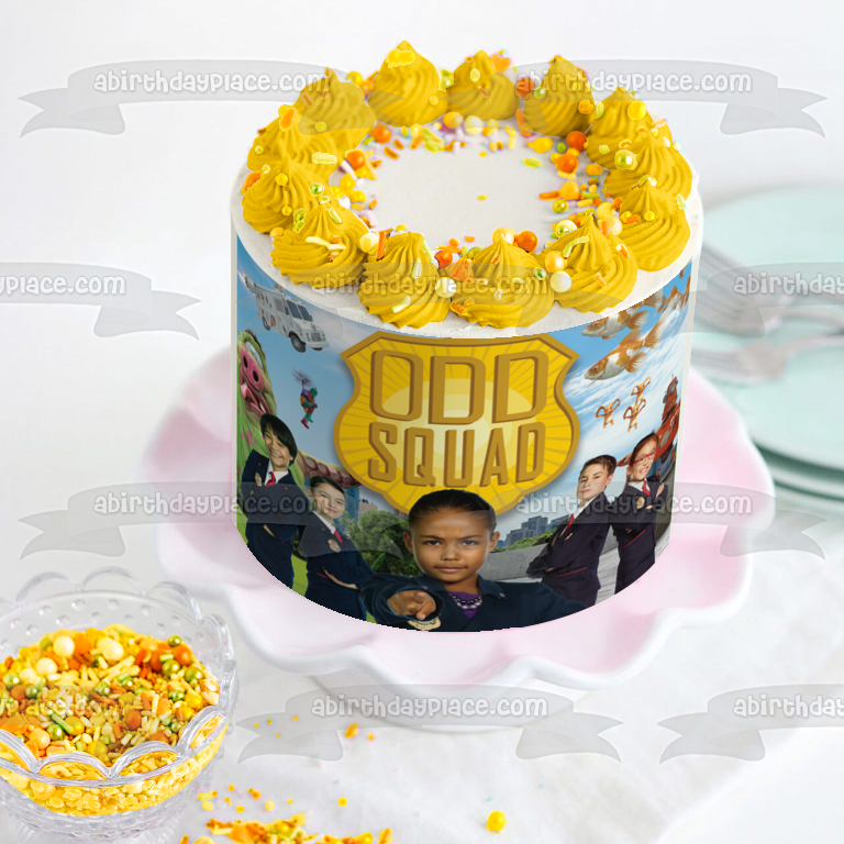 Odd Squad Agente Olympia Sra. O Agente Otto Agente Otis Imagen comestible para tarta ABPID52129