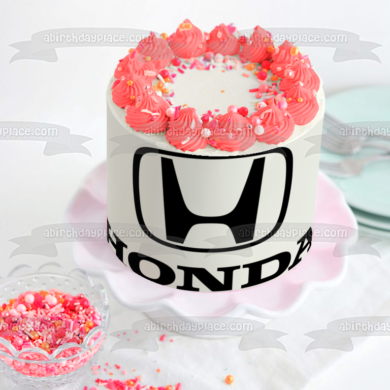 Adorno comestible para tarta con el logotipo de Honda Car Company, color negro, imagen ABPID52192