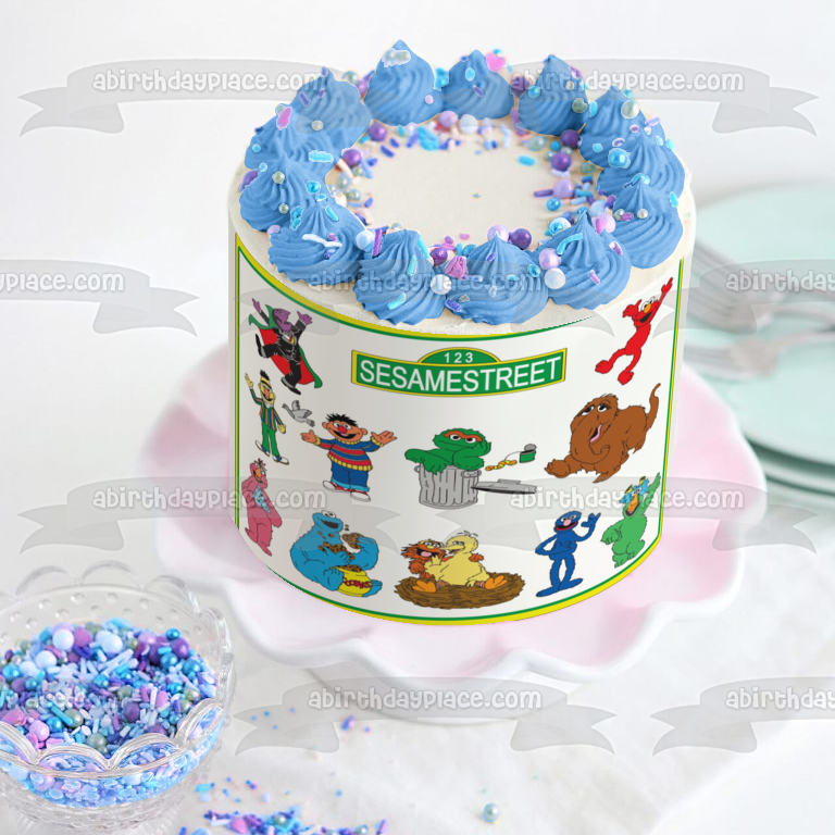 Imágenes de Barrio Sésamo Imagen de decoración comestible personalizable para tarta ABPID52261