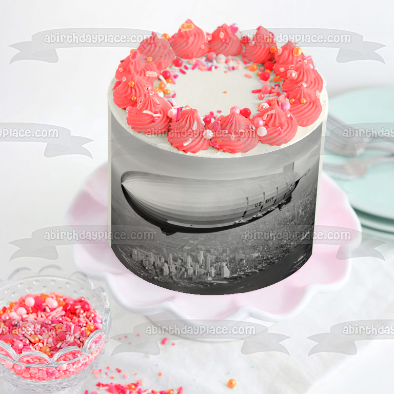 Decoración comestible para tarta con diseño de USS Akron de la Armada de los Estados Unidos ABPID52354