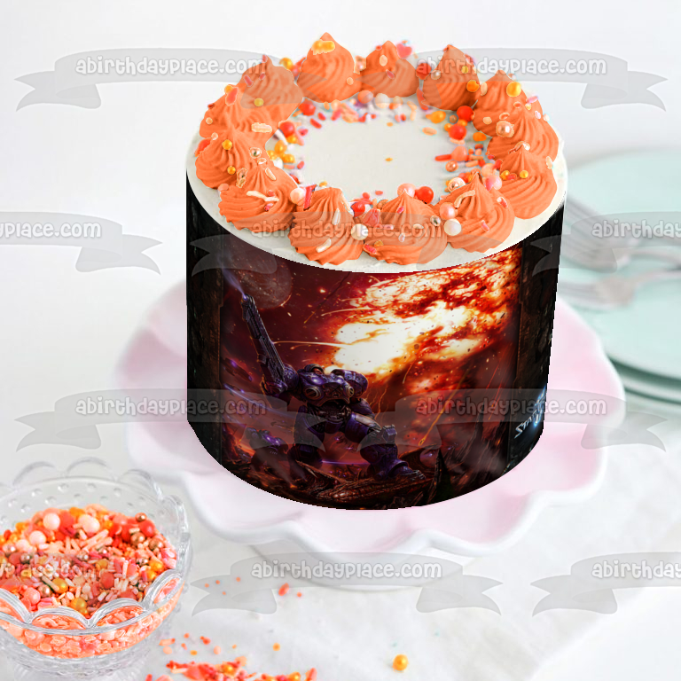 Starcraft Terran Space Marine Blizzard RTS Gaming Edible Cake Topper Image ABPID52638