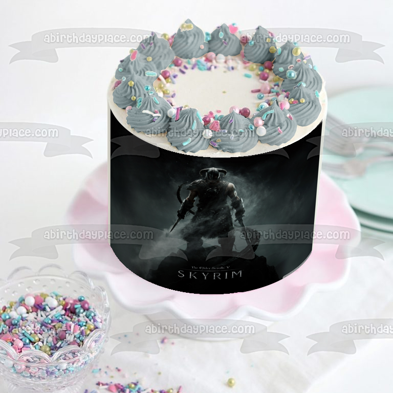 Imagen comestible para tarta de The Elder Scrolls V: Skyrim Dragonborn RPG Bethesda ABPID52660